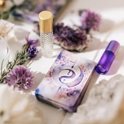 Kartenlegen & Duftcoaching online – 60 Min. Begleitung + 10 ml Herz-und Seelenduft Roll-On